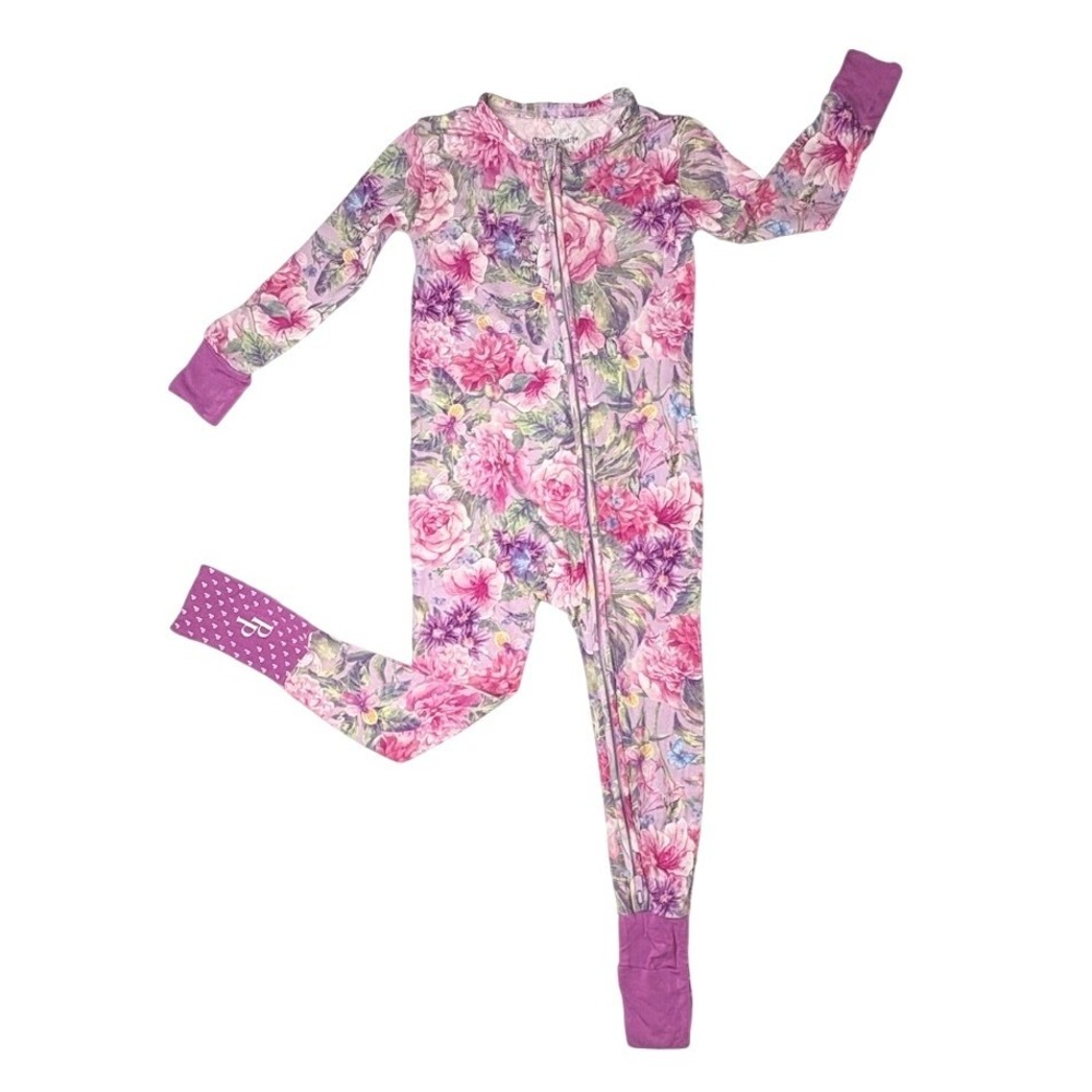 Posh Peanut Bamboo Ellery Floral Pink One Piece Zippy 18-24 Months AOP Colorful